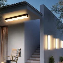 Long Wall Lamp 30/48/60/90cm Modern LED Lights, Warm White Waterproof Acrylic Sconce Lantern for Living Room, Bathroom, Garage, Patio