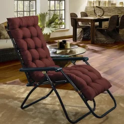 Lounge Chair Cushion Tufted Outdoor Rocking Seat Deck Chaise Pad Recliner Mat Recliner Cushion