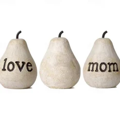 Love Mom Pear Sculpture Mother's Day Birthday Gift Home Decoration Resin Craft