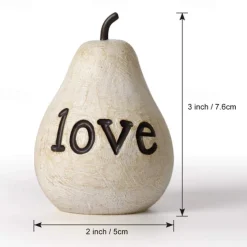 Love Mom Pear Sculpture Mother's Day Birthday Gift Home Decoration Resin Craft