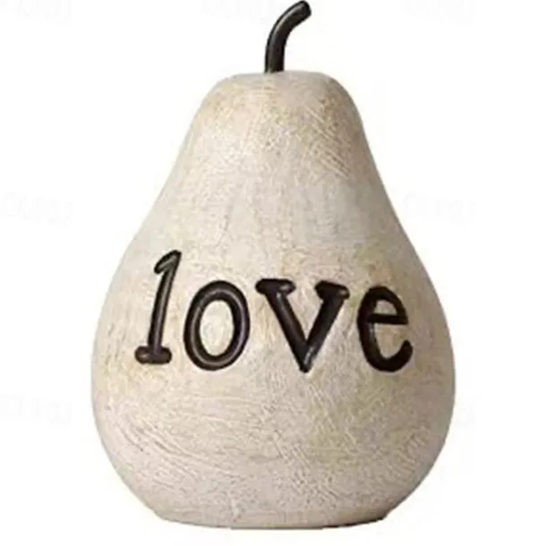 Love Mom Pear Sculpture Mother's Day Birthday Gift Home Decoration Resin Craft
