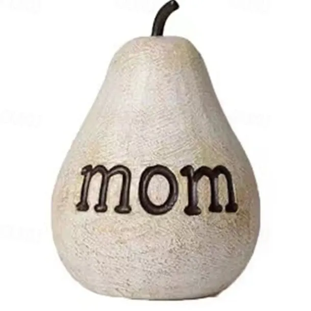 Love Mom Pear Sculpture Mother's Day Birthday Gift Home Decoration Resin Craft