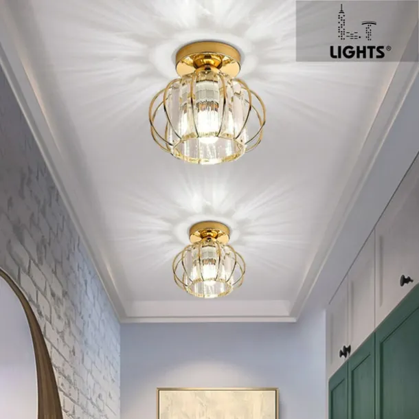 L.T LIGHTS LED Ceiling Light Industrial Cage Style Chandelier Flush Mount Lights Metal Modern Style Painted Finishes Ceiling Lamp for Corridor 110-240V