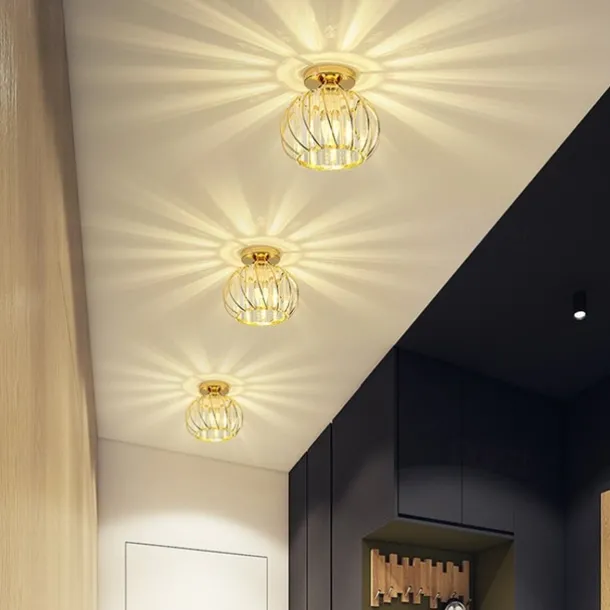 L.T LIGHTS LED Ceiling Light Industrial Cage Style Chandelier Flush Mount Lights Metal Modern Style Painted Finishes Ceiling Lamp for Corridor 110-240V