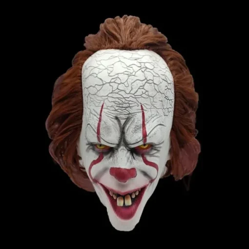 Luminescent Stephen King's It Mask Pennywise Horror Clown Joker Mask Clown Mask Festival Cosplay Costume Props(7.8"*9.8"*9.8") for Halloween