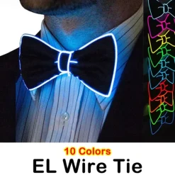 Luminous Light Up Bow Tie LED El Wire Tie For Christmas Rave Party Gift Novelty Party Dress