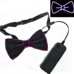Luminous Light Up Bow Tie LED El Wire Tie For Christmas Rave Party Gift Novelty Party Dress