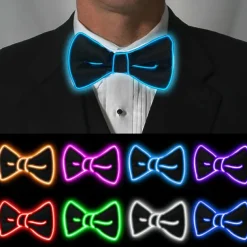 Luminous Light Up Bow Tie LED El Wire Tie For Christmas Rave Party Gift Novelty Party Dress