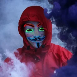Luminous V-Shaped Cold Light Led Plastic Vendetta Four-Color Mask Halloween Horror Masquerade Party Props