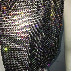 Luxurious Wide Mesh Rhinestone Headband - Elastic Crystals Turban Head Wrap with Sparkling Accents - Perfect for Women in Nightclub, Rave Party