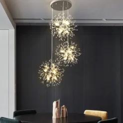 Luxury Crystal Chandeliers Cluster DesignSputnik Chandelier Ceiling Fixture Gold Pendant Light for Dining Room, Kitchen, Living Room, Restaurant(Gold, 18/36-Light) 110-240V