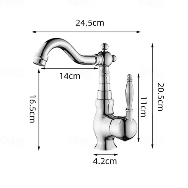 Luxury Retro Style Utility Sink Laundry Gold Faucet, Centerset High Arc One Handle One Hole Wash Basin Tap with Hot and Cold Water Switch, Laundry Tub Pot Filler Commercial Faucet in Antique Brass