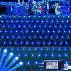 3*2M 192 LED Net Lights Outdoor Mesh Lights,8 Modes Net Lights for Bushes Plug in, Waterproof Christmas Halloween Decoration Net String Lights for Bushes Ceiling Wedding Indoor Outdoor(9.8ft x 6.6ft)