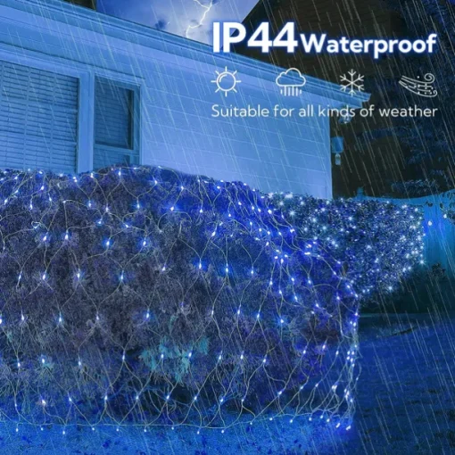 3*2M 192 LED Net Lights Outdoor Mesh Lights,8 Modes Net Lights for Bushes Plug in, Waterproof Christmas Halloween Decoration Net String Lights for Bushes Ceiling Wedding Indoor Outdoor(9.8ft x 6.6ft)