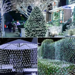 3*2M 192 LED Net Lights Outdoor Mesh Lights,8 Modes Net Lights for Bushes Plug in, Waterproof Christmas Halloween Decoration Net String Lights for Bushes Ceiling Wedding Indoor Outdoor(9.8ft x 6.6ft)