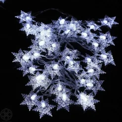 3.5m 96 LED Snowflake Star Curtain Lights 8 Flash Modes, Waterproof Fairy Garland Christmas Lights for Window & Outdoor Holiday Décor