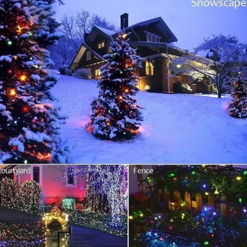 3.5m 96 LED Snowflake Star Curtain Lights 8 Flash Modes, Waterproof Fairy Garland Christmas Lights for Window & Outdoor Holiday Décor
