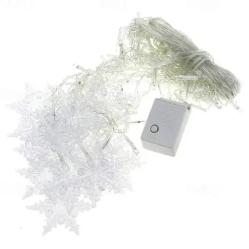3.5m 96 LED Snowflake Star Curtain Lights 8 Flash Modes, Waterproof Fairy Garland Christmas Lights for Window & Outdoor Holiday Décor