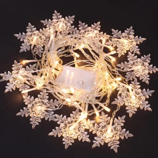 3.5m 96 LED Snowflake Star Curtain Lights 8 Flash Modes, Waterproof Fairy Garland Christmas Lights for Window & Outdoor Holiday Décor