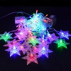 3.5m 96 LED Snowflake Star Curtain Lights 8 Flash Modes, Waterproof Fairy Garland Christmas Lights for Window & Outdoor Holiday Décor