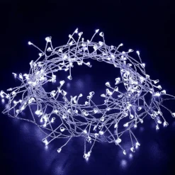 2m 200 LEDs Firecracker Lamp String Lights - Warm White & White Waterproof Outdoor Christmas Garden Lights with 6V 1A Power Adapter for Christmas Holiday Parties