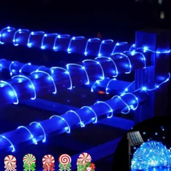 22M 200 Leds Outdoor waterproof solar tube light string, Christmas, New Year, holiday, wedding, courtyard fence, steps, balcony atmosphere decoration light string