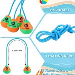 2.5M Classic Diving Rings Underwater Diving Rings Quickly Sinking into the Ground Diving Ring for Underwater Play and Diving Training of Children