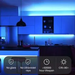 2~5m COB LED Strip Ligh 640/960/1600 LEDs 10mm Warm White Red Blue Yellow 12V for Under Cabinet Vanity Mirror Bedroom Kitchen