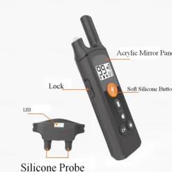 800m Electric Dog Training Collar Waterproof Rechargeable Remote Control With Lock Button Shock Vibration Sound Type C Charger