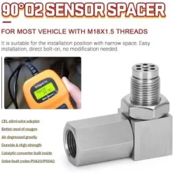 M18*1.5 Exhaust Catalyst Rear Oxygen Sensor Spacer 90 Degree Mini Catalyst Lambda O2 Adapter CEL Fix
