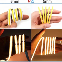 10m 16.4ft Flexible LED COB Strip Light Bar Tape Warm Cold White for Bedroom Stage Home Kitchen DIY Decor 24V 3000K 4000K 6000K