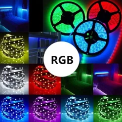5M 16.4ft LED Strip Lights RGB TV Backlight Bedroom Kitchen Decor 300 x 5050SMD IR 44Key Remote Control Self-adhesive Color-Changing