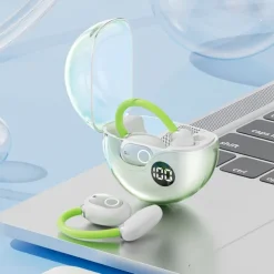 M80 Hands Free Telephone Driving Headset Ear Clip Bluetooth 5.3 Ergonomic Design Surround sound HIFI for Fitness Gym Workout Mobile Phone