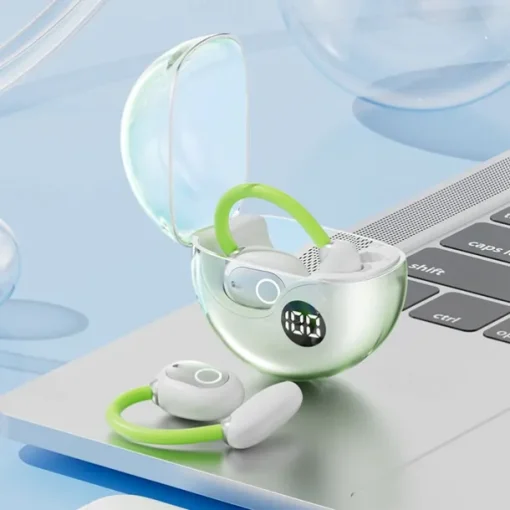 M80 Hands Free Telephone Driving Headset Ear Clip Bluetooth 5.3 Ergonomic Design Surround sound HIFI for Fitness Gym Workout Mobile Phone