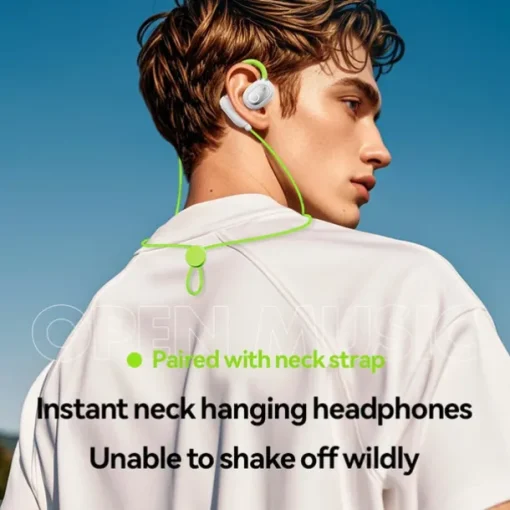 M80 Hands Free Telephone Driving Headset Ear Clip Bluetooth 5.3 Ergonomic Design Surround sound HIFI for Fitness Gym Workout Mobile Phone