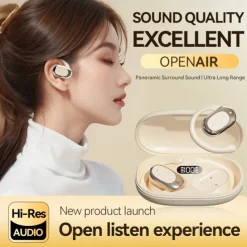 M57 Hands Free Telephone Driving Headset Ear Hook Bluetooth 5.3 Sports Stereo Surround sound for Fitness Gym Workout Mobile Phone