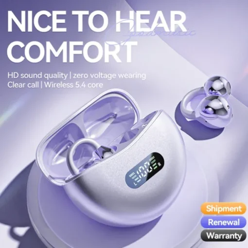 M79 Hands Free Telephone Driving Headset Ear Clip Bluetooth 5.3 Stereo Surround sound HIFI for Yoga Fitness Gym Workout Mobile Phone