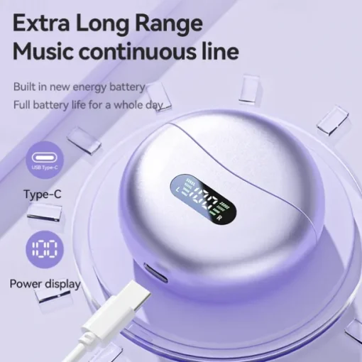 M79 Hands Free Telephone Driving Headset Ear Clip Bluetooth 5.3 Stereo Surround sound HIFI for Yoga Fitness Gym Workout Mobile Phone