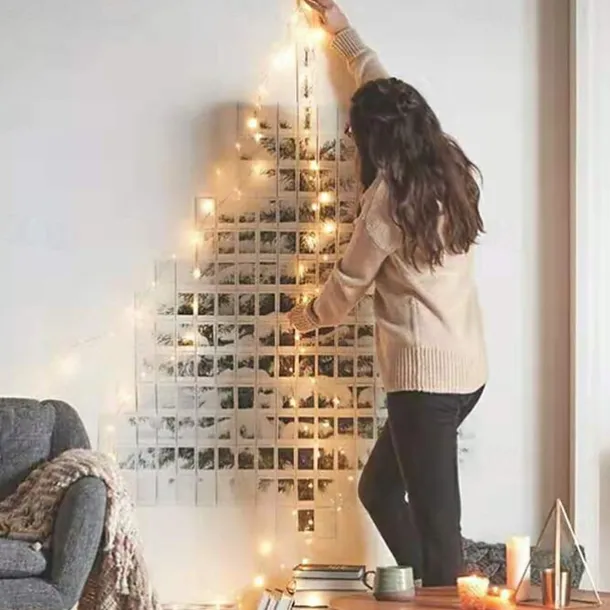 10M 100LED LED Fairy Lights LED String Lights Waterproof Remote Control 8 Function Copper Wire Outdoor AA Battery-Powered Christmas Wedding Birthday Family Party Room Decoration Without Batte