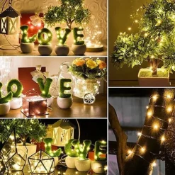 10M 100LED LED Fairy Lights LED String Lights Waterproof Remote Control 8 Function Copper Wire Outdoor AA Battery-Powered Christmas Wedding Birthday Family Party Room Decoration Without Batte