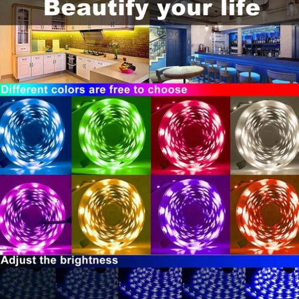 5m LED Strip Lights Bluetooth APP RGB SMD 2835 IP20 Luces Flexible Lamp Tape Ribbon Diode DC12V Home Party Decoration