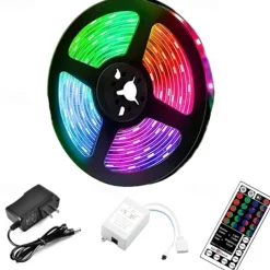 5m LED Strip Lights RGB Tiktok Lights 300 LED 2835 SMD RGB Tape Lights Light Sets Self Adhesive Multicolor for Room Kitchen TV Festival Illumination with Remote 12V