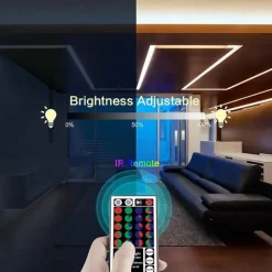 5m LED Strip Lights RGB Tiktok Lights 300 LED 2835 SMD RGB Tape Lights Light Sets Self Adhesive Multicolor for Room Kitchen TV Festival Illumination with Remote 12V