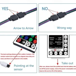 5m LED Strip Lights RGB Tiktok Lights 300 LED 2835 SMD RGB Tape Lights Light Sets Self Adhesive Multicolor for Room Kitchen TV Festival Illumination with Remote 12V