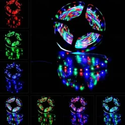 5m LED Strip Lights RGB Tiktok Lights 300 LED 2835 SMD RGB Tape Lights Light Sets Self Adhesive Multicolor for Room Kitchen TV Festival Illumination with Remote 12V