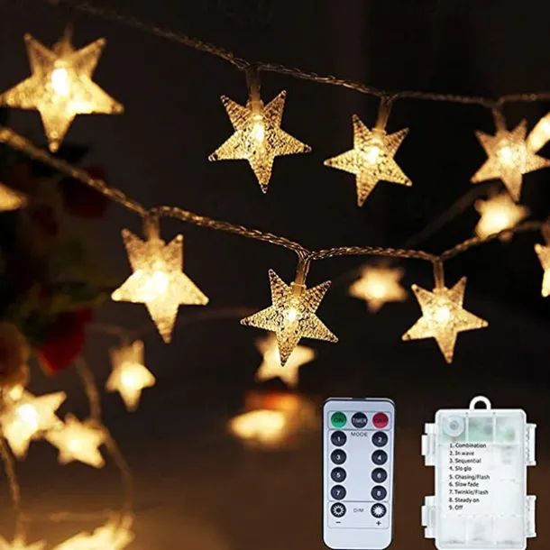 10m 80LEDs Fairy Star String Lights Remote Control 8 Modes Waterproof Wedding Party Garden Patio Bedroom Home Holiday Christmas Decoration