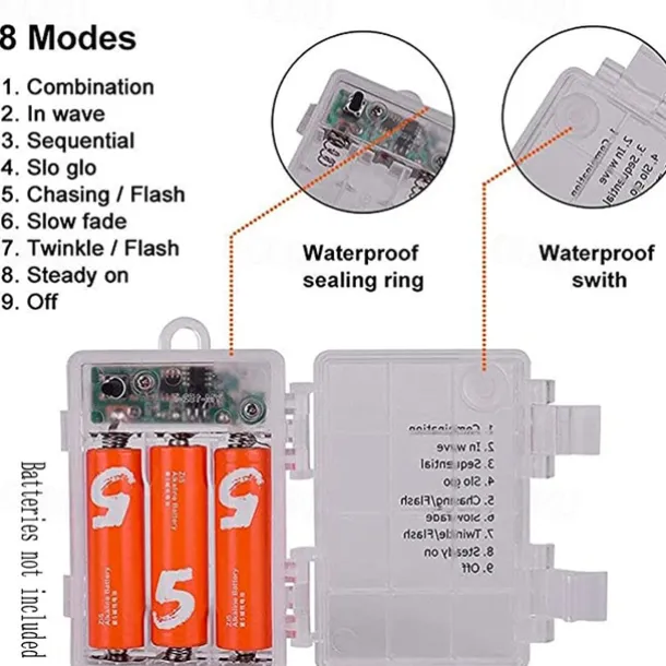 10m 80LEDs Fairy Star String Lights Remote Control 8 Modes Waterproof Wedding Party Garden Patio Bedroom Home Holiday Christmas Decoration
