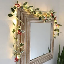 2M 20LEDs Red Berry String Lights Garland Handmade LED Ivy Leaf Copper Lights for Christsmas Gift Holiday Tree Home Decoration Lighting(without Battery)