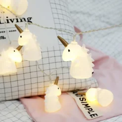 1.5M 10LEDs Unicorn Fairy Tale Garland String Lights Battery Operation Christmas String Lights Holiday Wedding Party Family Kids Bedroom Decoration Delivery Without Battery
