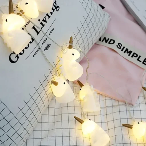 1.5M 10LEDs Unicorn Fairy Tale Garland String Lights Battery Operation Christmas String Lights Holiday Wedding Party Family Kids Bedroom Decoration Delivery Without Battery